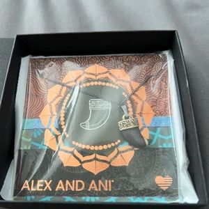 Alex and ani Tigers Claw 18” adjustable necklace in midnight silver